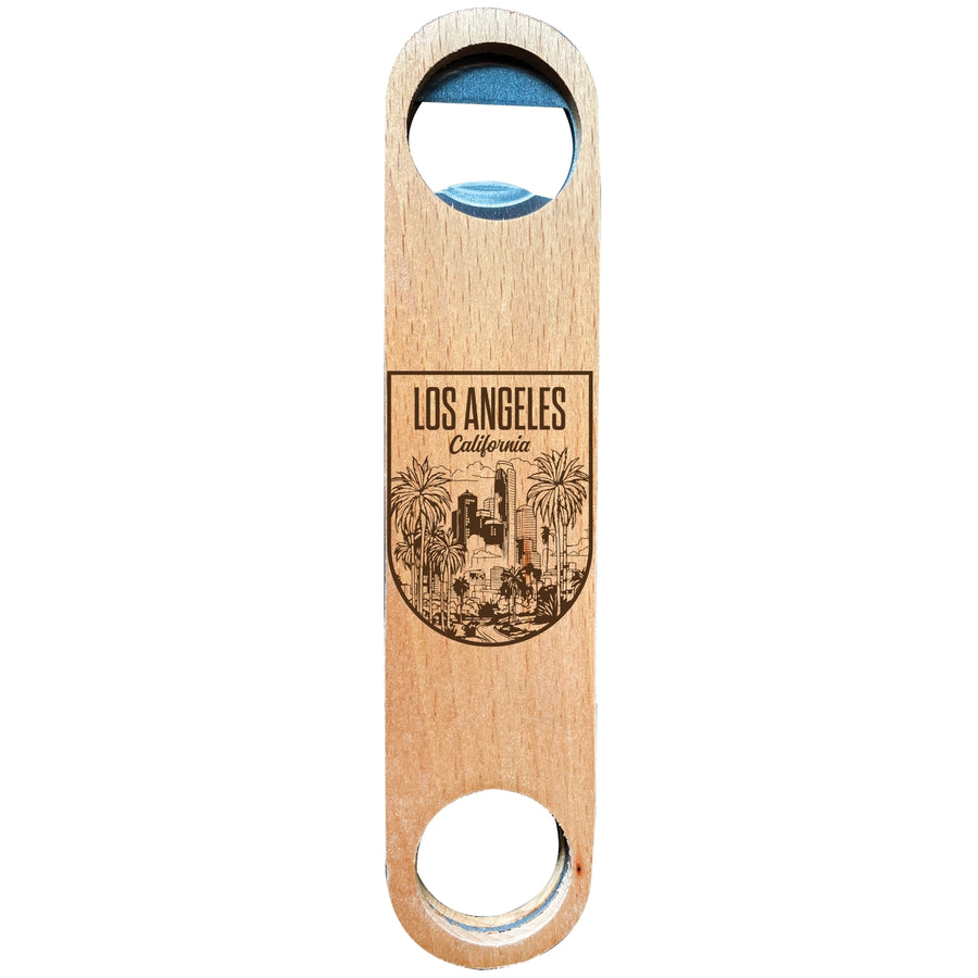 Los Angeles California Engraving 2 Souvenir Engraved Wooden Bottle Opener Image 1