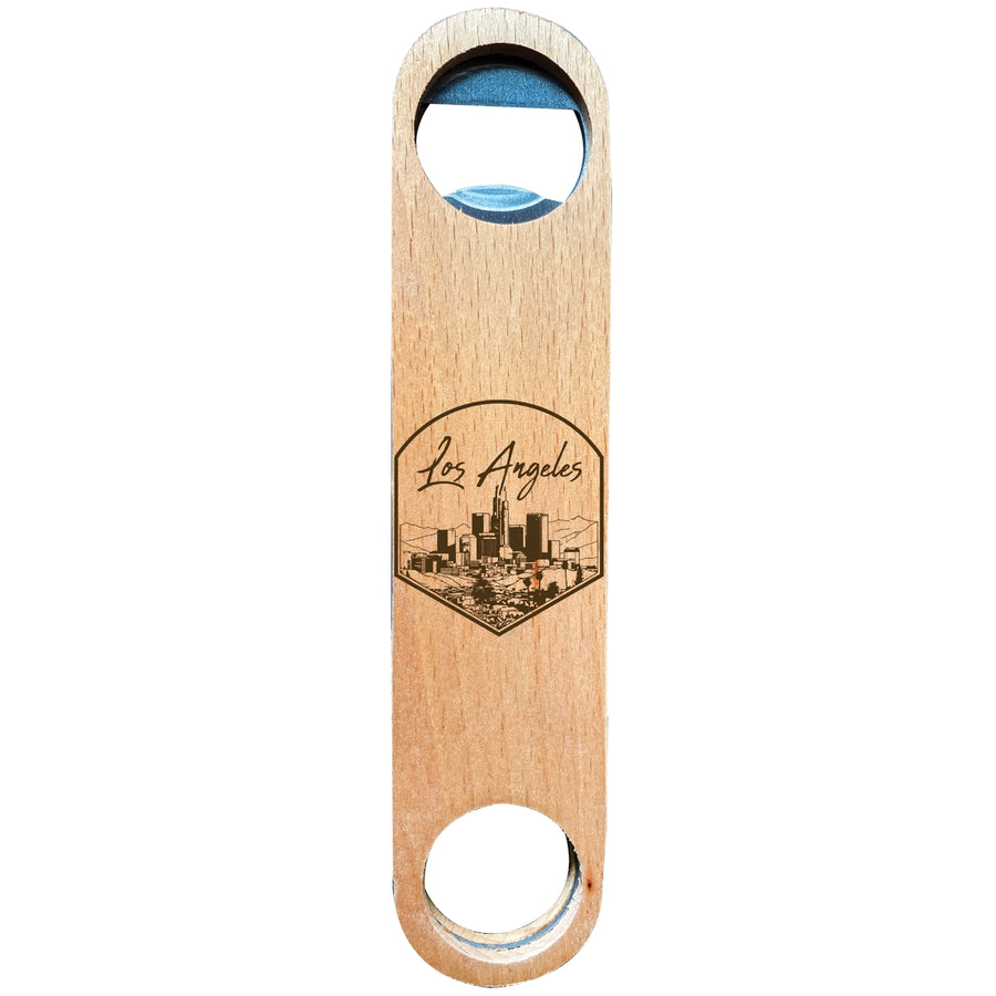 Los Angeles California Engraving 1 Souvenir Engraved Wooden Bottle Opener Image 1