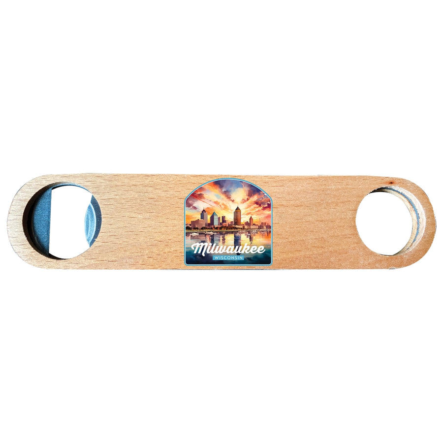 Milwaukee Wisconsin Design A Souvenir Wooden Bottle Opener Image 1