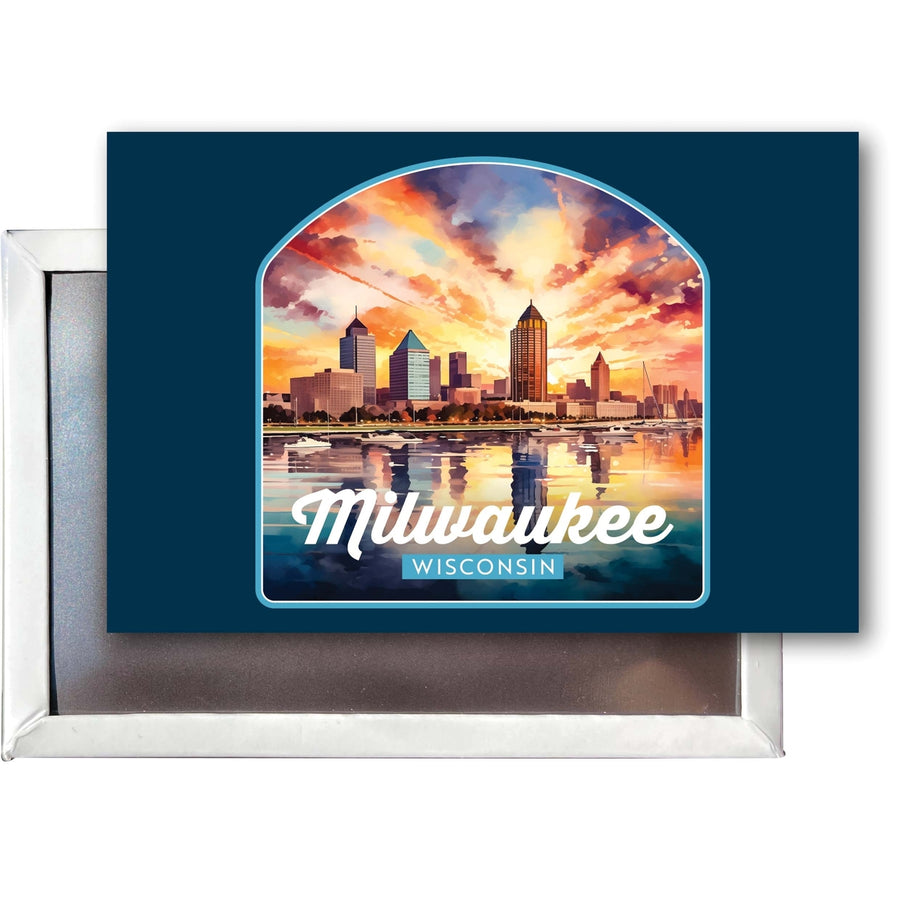 Milwaukee Wisconsin Design A Souvenir Refrigerator Magnet 2.5"X3.5" Image 1