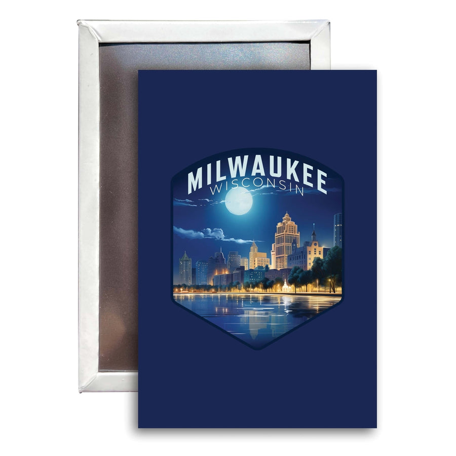 Milwaukee Wisconsin Design B Souvenir Refrigerator Magnet 2.5"X3.5" Image 1