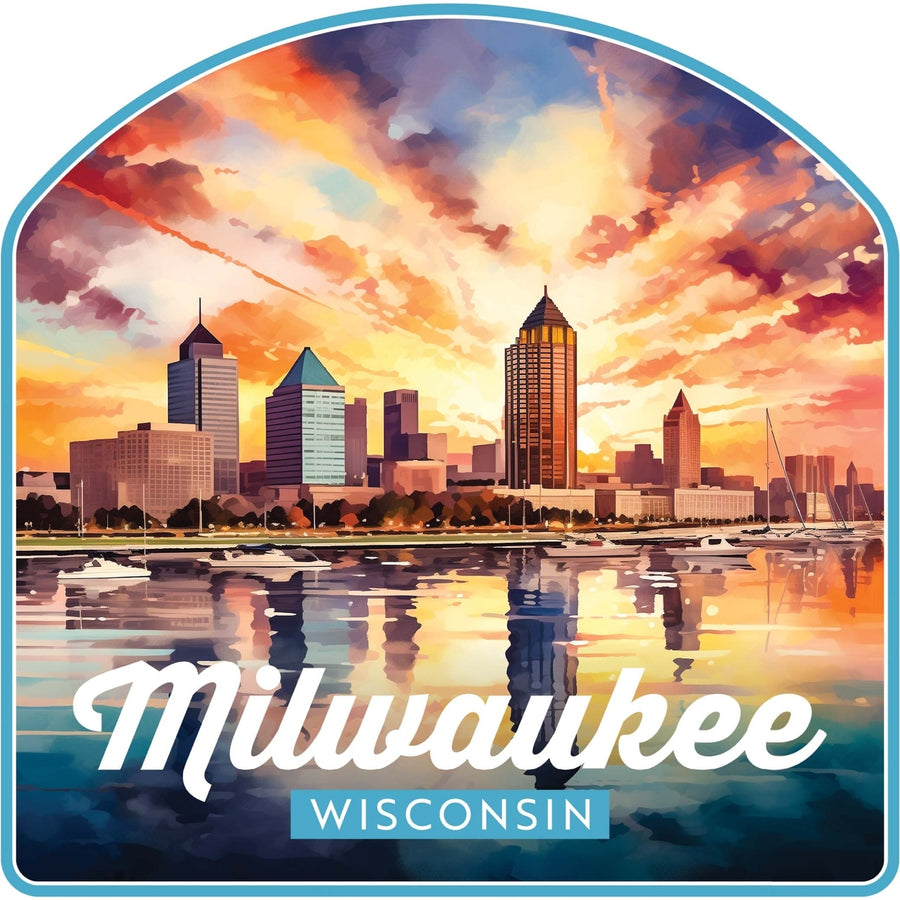 Milwaukee Wisconsin Design A Souvenir Die Cut Flat Magnet Image 1