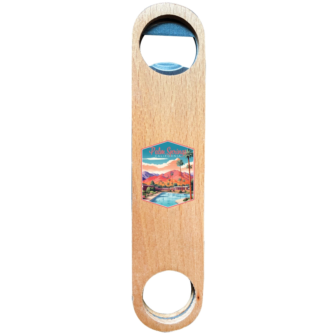 Palm Springs California Design B Souvenir Wooden Bottle Opener Image 1