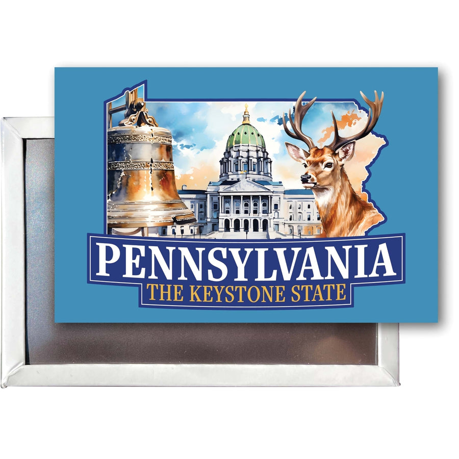 Pennsylvania Design D Souvenir Refrigerator Magnet 2.5"X3.5" Image 1