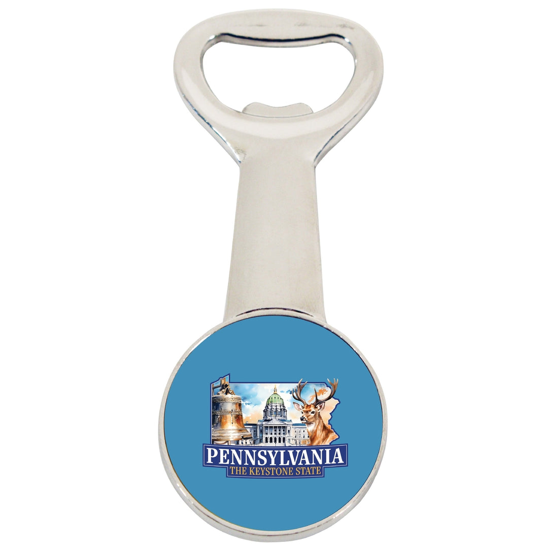 Pennsylvania Design D Souvenir Magnetic Bottle Opener Image 1