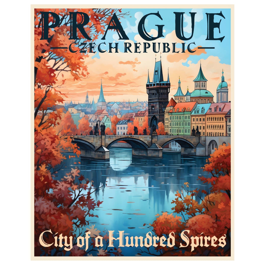 Prague Czech Republic Design A Souvenir Die Cut Flat Magnet Image 1