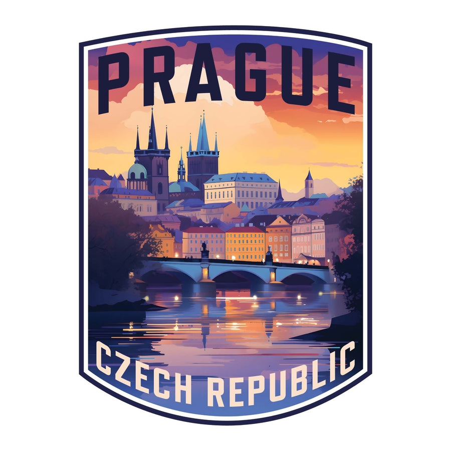 Prague Czech Republic Design B Souvenir Die Cut Flat Magnet Image 1