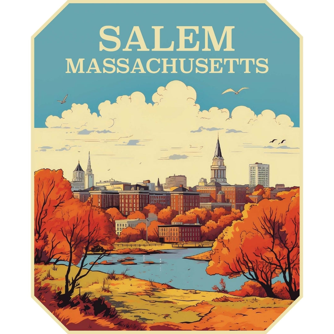 Salem Massachusettes Design A Souvenir Die Cut Flat Magnet Image 1