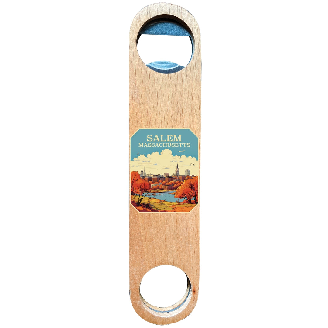 Salem Massachusettes Design A Souvenir Wooden Bottle Opener Image 1