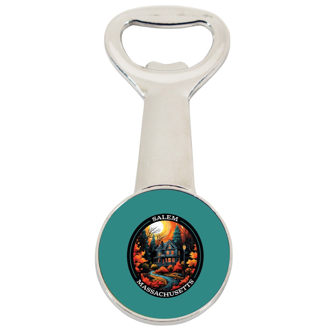 Salem Massachussettes Design B Souvenir Magnetic Bottle Opener Image 1