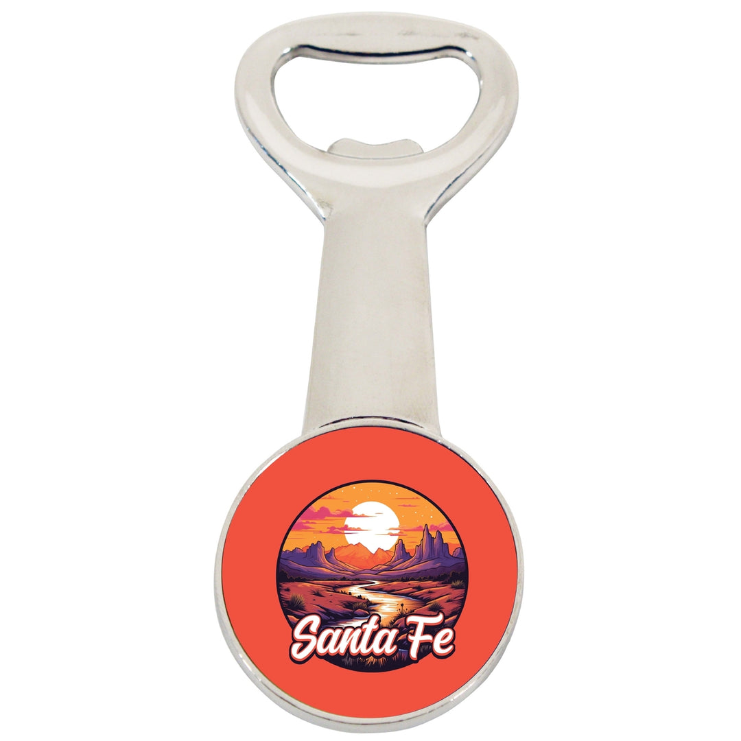 Santa Fe Mexico Design B Souvenir Magnetic Bottle Opener Image 1