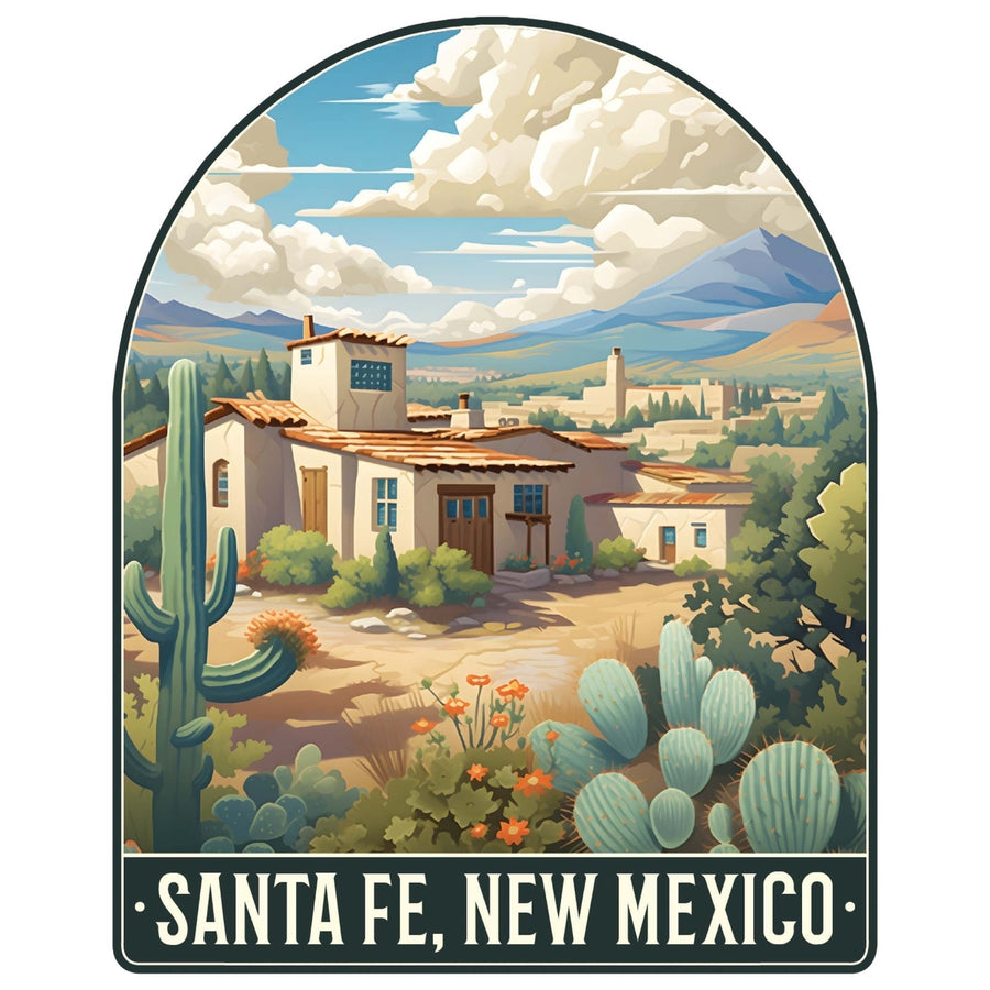 Santa Fe Mexico Design C Souvenir Die Cut Flat Magnet Image 1