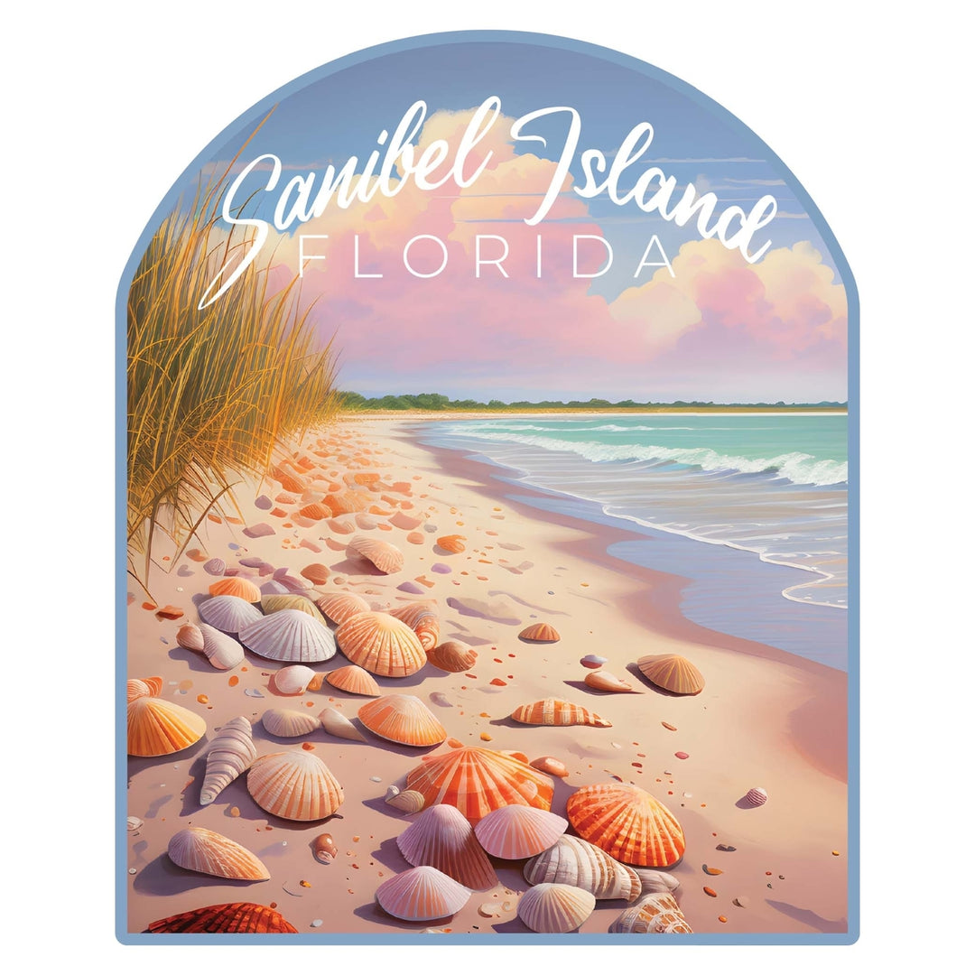 Sanibel Island Florida Design B Souvenir Die Cut Flat Magnet Image 1