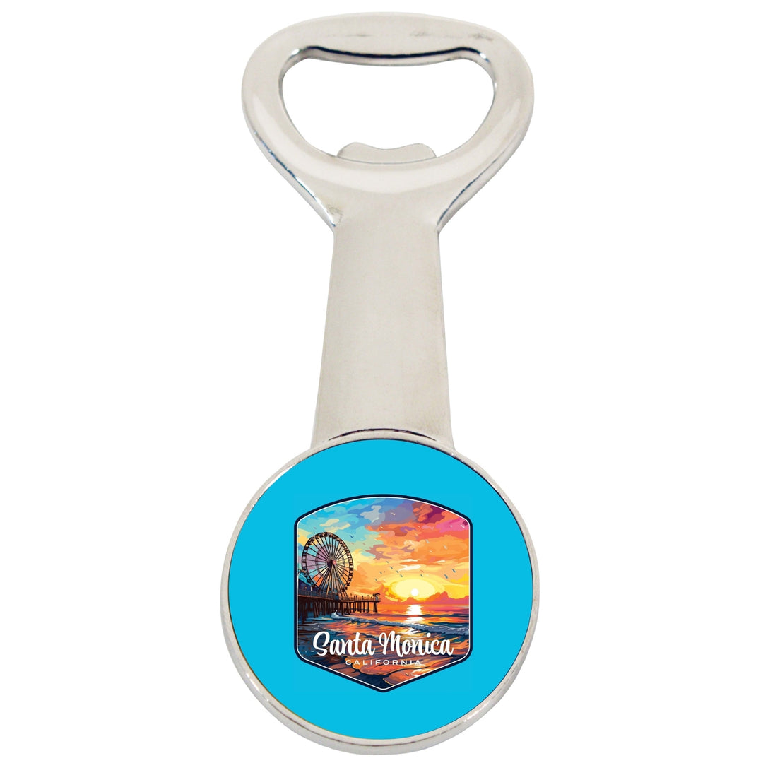 Santa Monica California Design A Souvenir Magnetic Bottle Opener Image 1