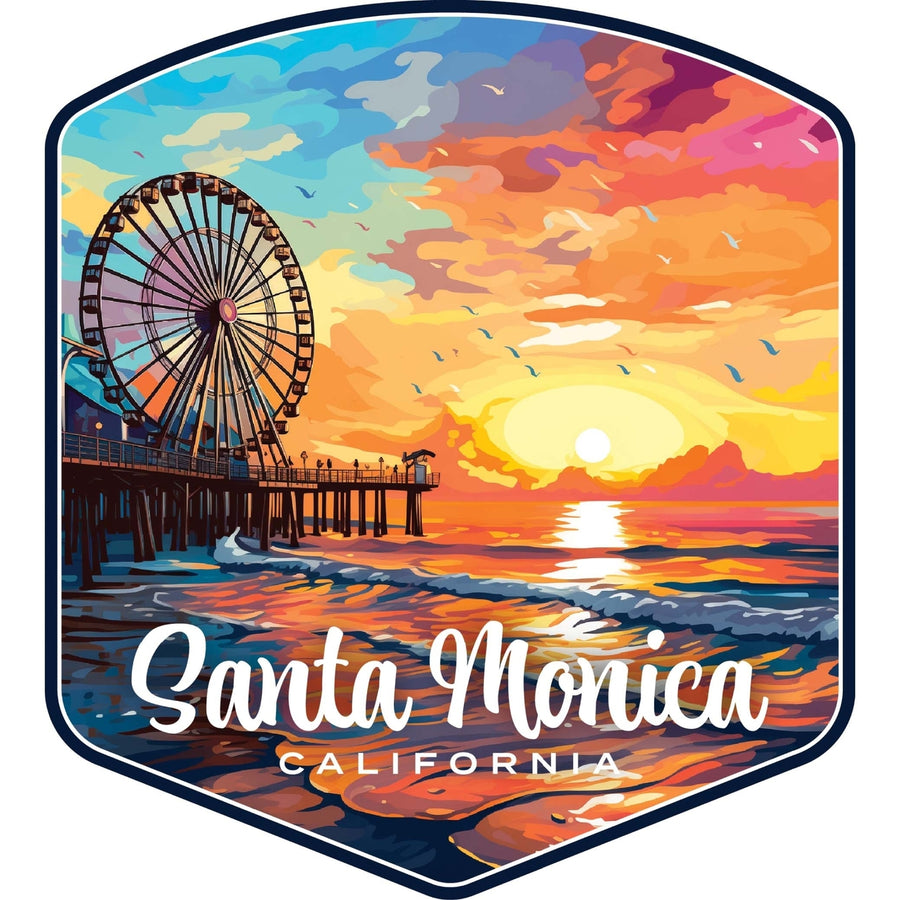 Santa Monica California Design A Souvenir Die Cut Flat Magnet Image 1