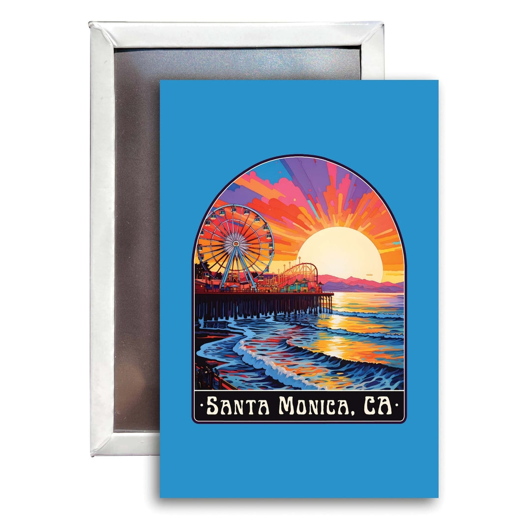 Santa Monica California Design B Souvenir Refrigerator Magnet 2.5"X3.5" Image 1