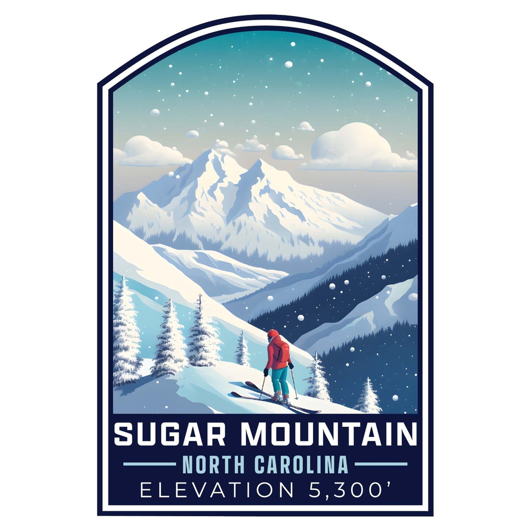 Sugar Mountain North Carolina Design B Souvenir Die Cut Flat Magnet Image 1