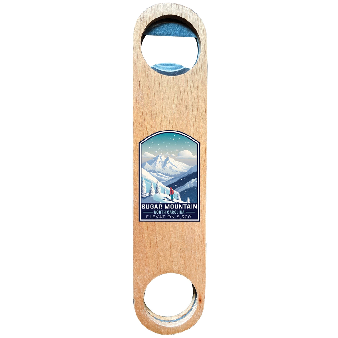 Sugar Mountain North Carolina Design B Souvenir Wooden Bottle Opener Image 1