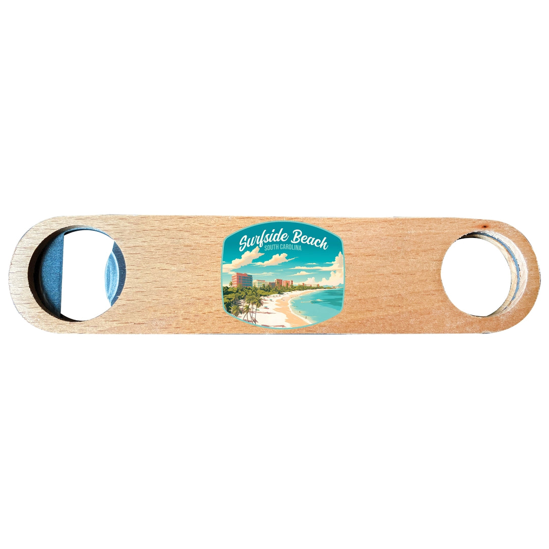 Surfside Beach South Carolina Design B Souvenir Wooden Bottle Opener Image 1