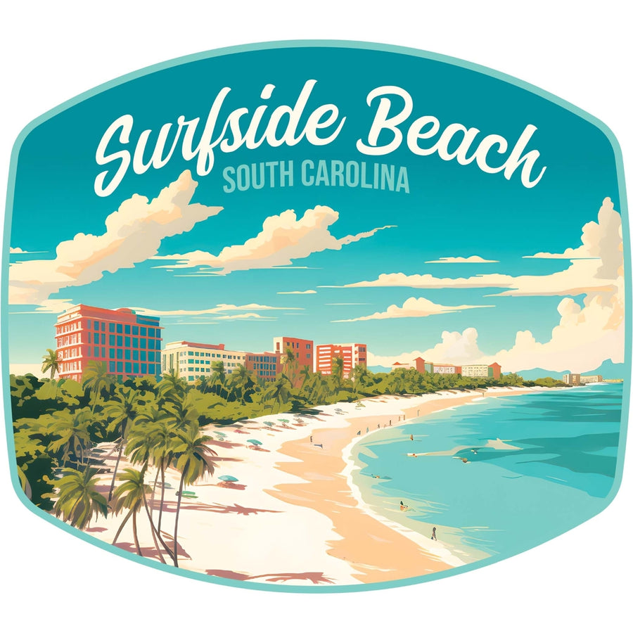 Surfside Beach South Carolina Design B Souvenir Die Cut Flat Magnet Image 1