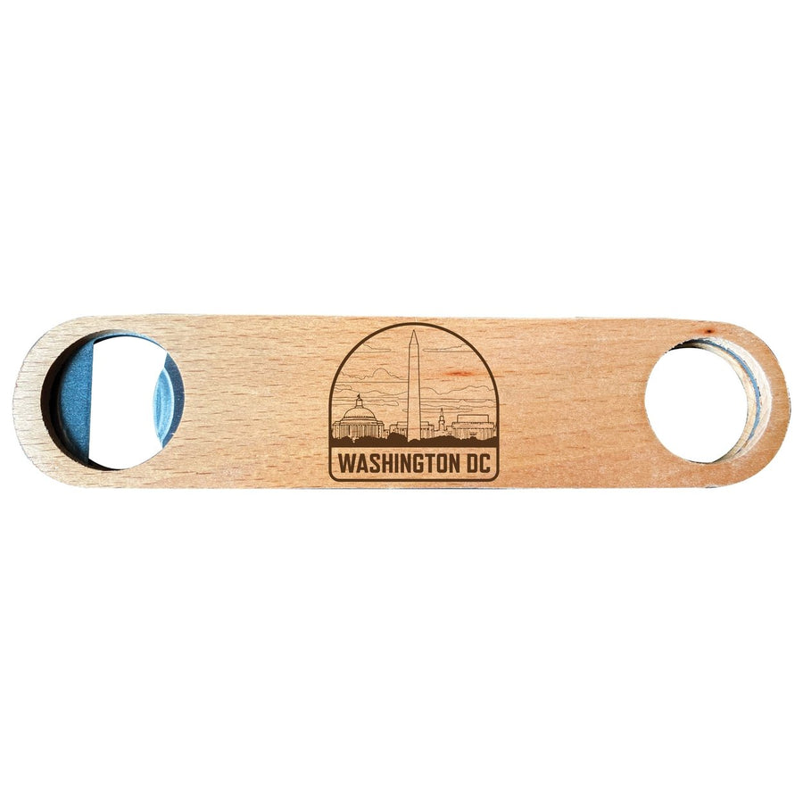 Washington DC Souvenir Engraved Wooden Bottle Opener Image 1