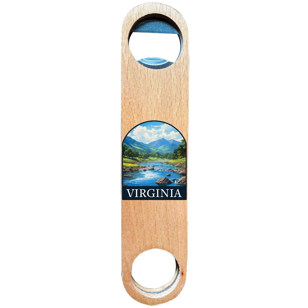 Virginia Design B Souvenir Wooden Bottle Opener Image 1