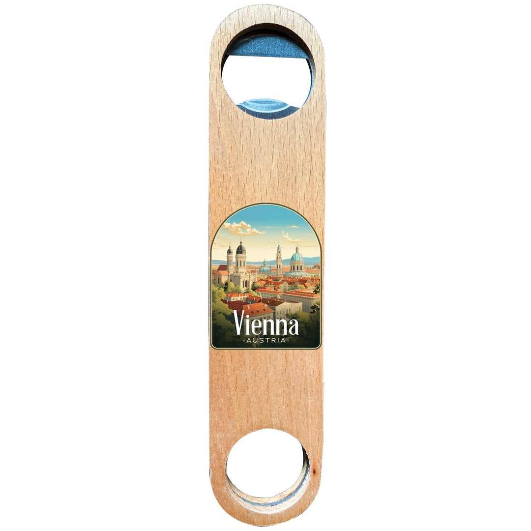 Vienna Austria Design A Souvenir Wooden Bottle Opener Image 1