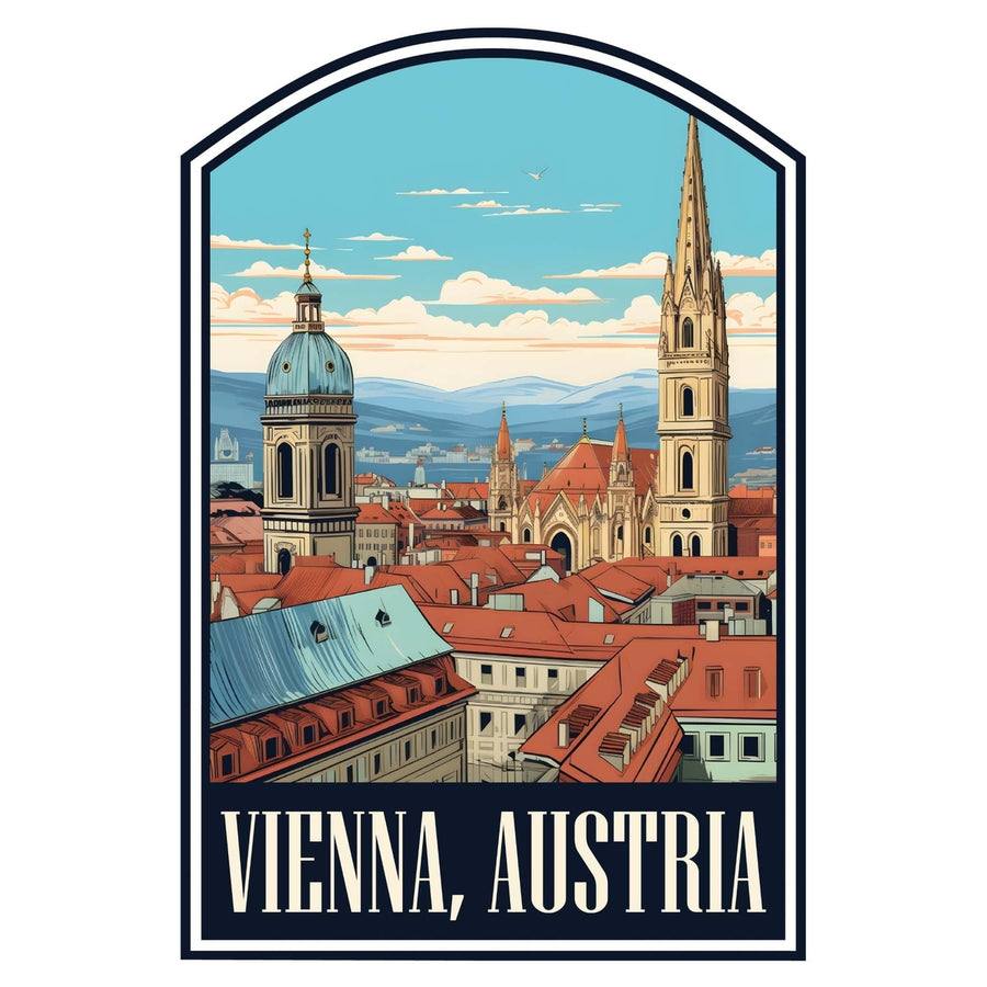 Vienna Austria Design B Souvenir Die Cut Flat Magnet Image 1