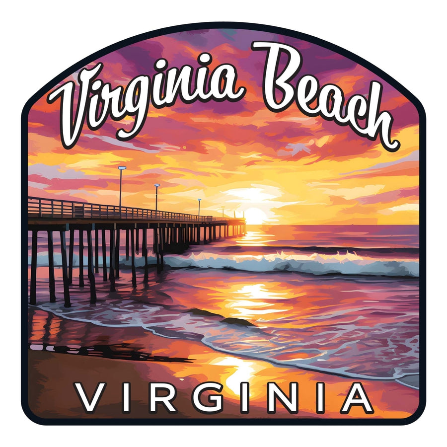 Virginia Beach Viginia Design A Souvenir Die Cut Flat Magnet Image 1