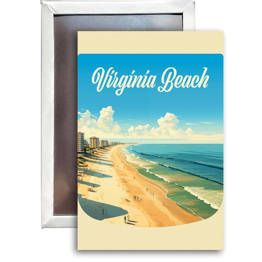 Virginia Beach Virginia Design B Souvenir 2x3-Inch Fridge Magnet Image 1