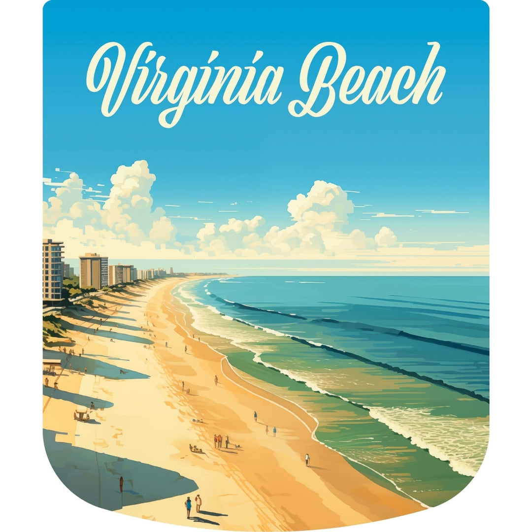 Virginia Beach Virginia Design B Souvenir Die Cut Flat Magnet Image 1