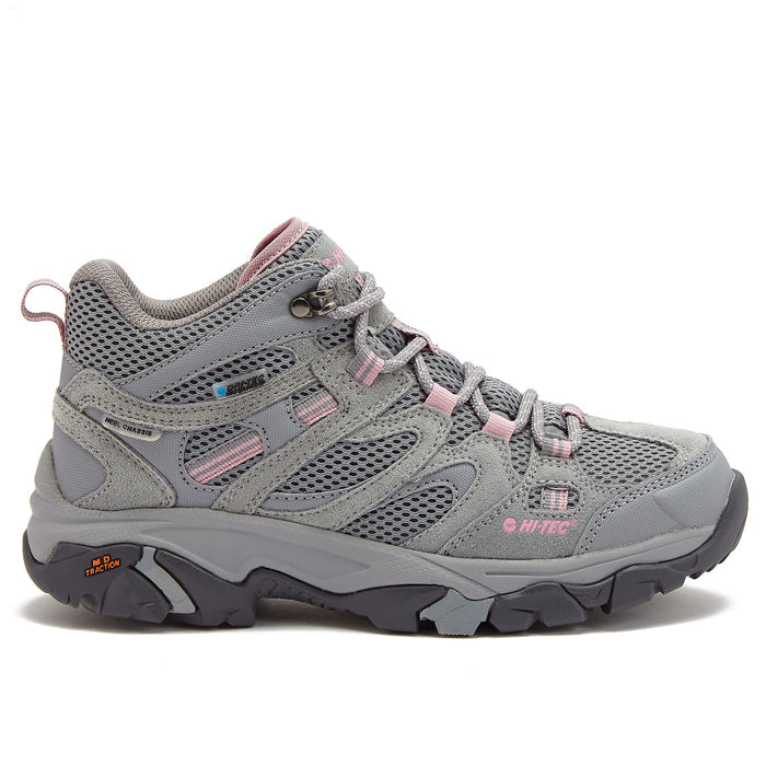 Hi-Tec Womens Apex Lite Mid WP Shoes Medium Grey Light Pink 6.5 Alloy Zephyr Image 1