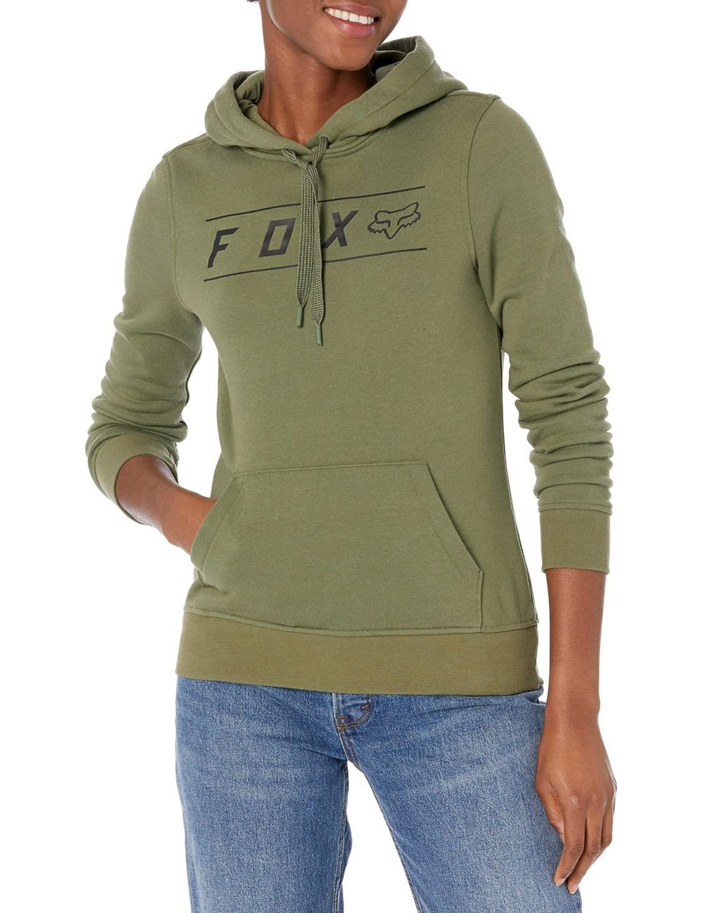 Fox Racing Pinnacle Pullover Fleece Gunmetal Womens Size M Soft Warm Hoodie Image 2