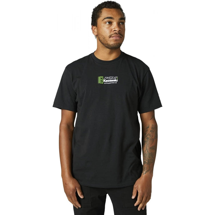 Fox Racing Mens Kawasaki Short Sleeve Premium Tee BLACK Image 4