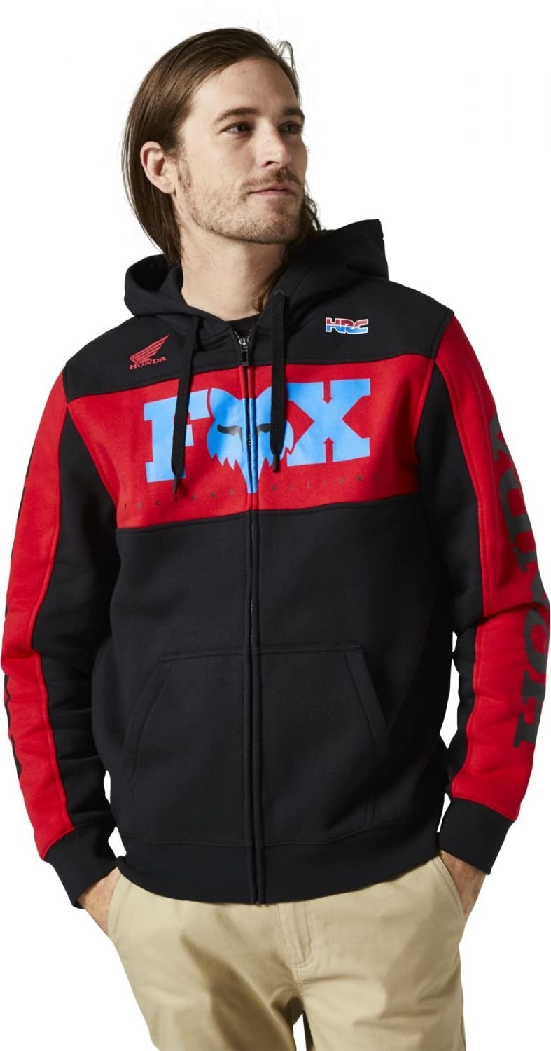 Fox Racing Mens Zip Fleece Honda Heather Graphite Comfortable Lightweight Wear Image 2