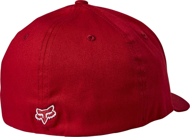 Fox Racing Mens Legacy Flexfit Hat Red Medium Profile Flat Bill Headwear Image 2