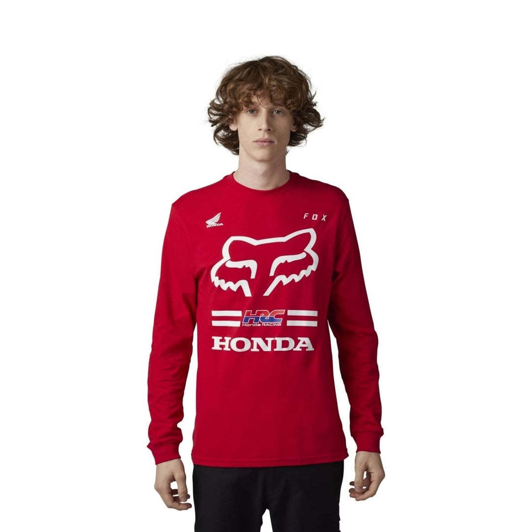 Fox Racing Mens Standard Fox X Honda Premium Long Sleeve Tee FLAME RED Image 4