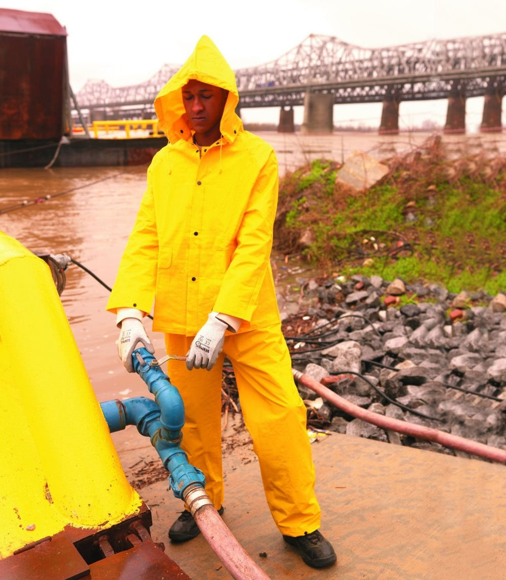 MCR Safety Unisex Waterproof Yellow Rain Suit (JacketHoodand Bib Pants) - 2003 YELLOW Image 2