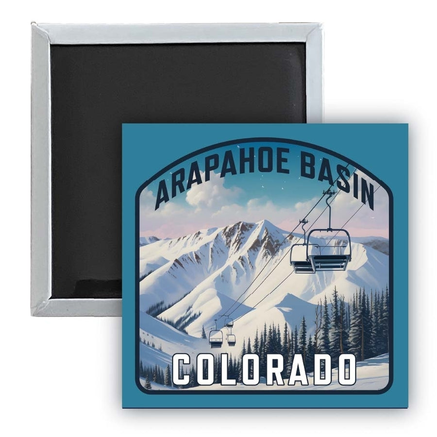 Arapahoe Basin Design B Souvenir 2.5 x 2.5-Inch Fridge Magnet Image 1