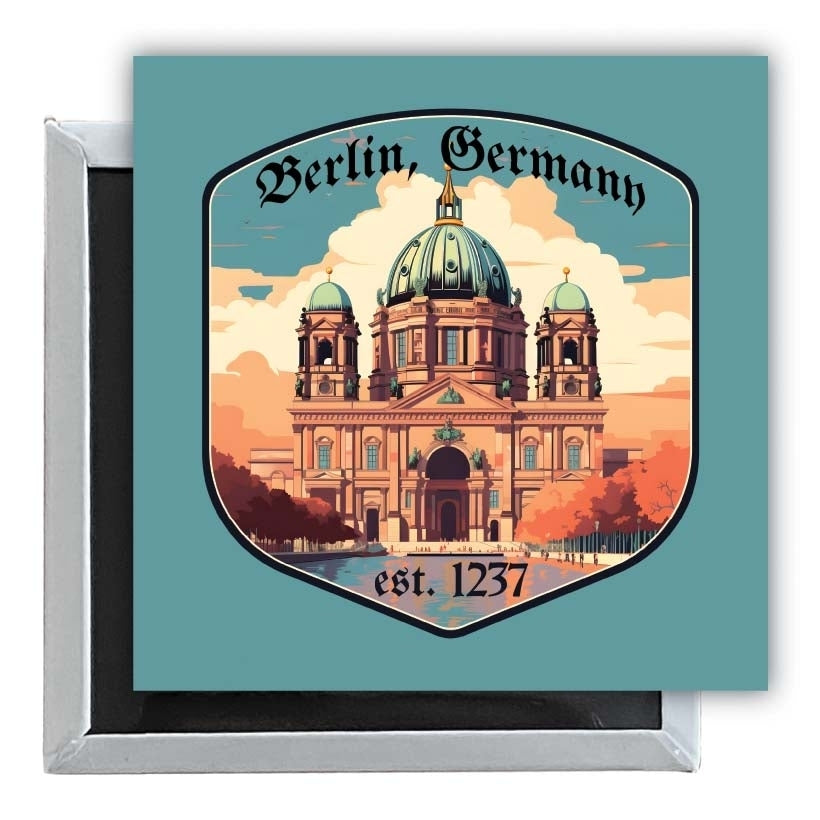Berlin Germany Design B Souvenir 2.5 x 2.5-Inch Fridge Magnet Image 1