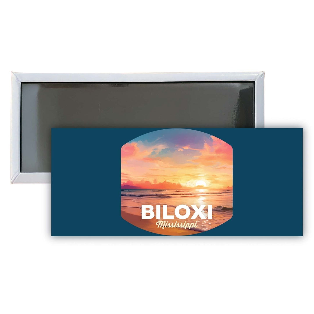 Biloxi Mississippi Design B Souvenir Fridge Magnet 4.75 x 2 Inch Image 1