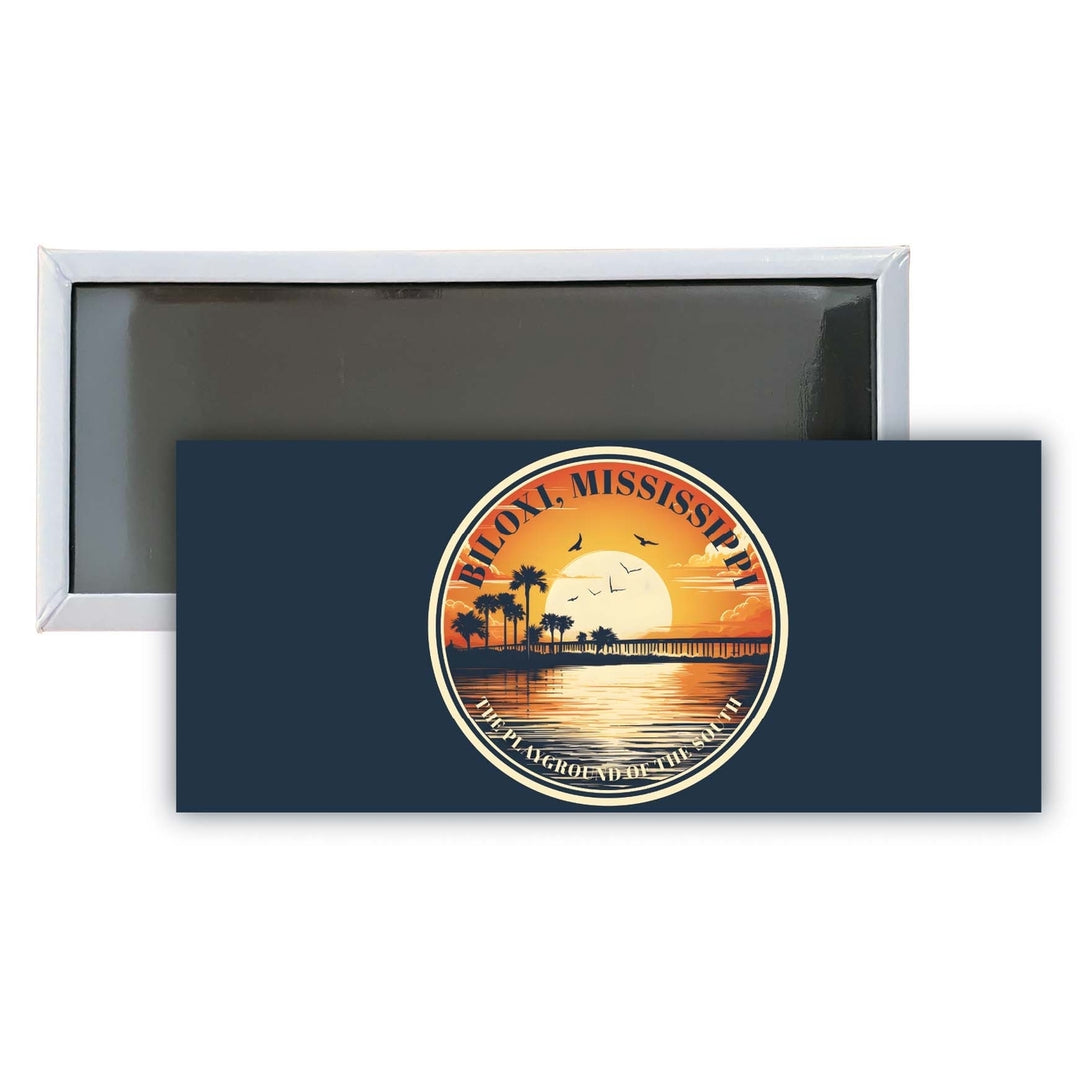 Biloxi Mississippi Design A Souvenir Fridge Magnet 4.75 x 2 Inch Image 1