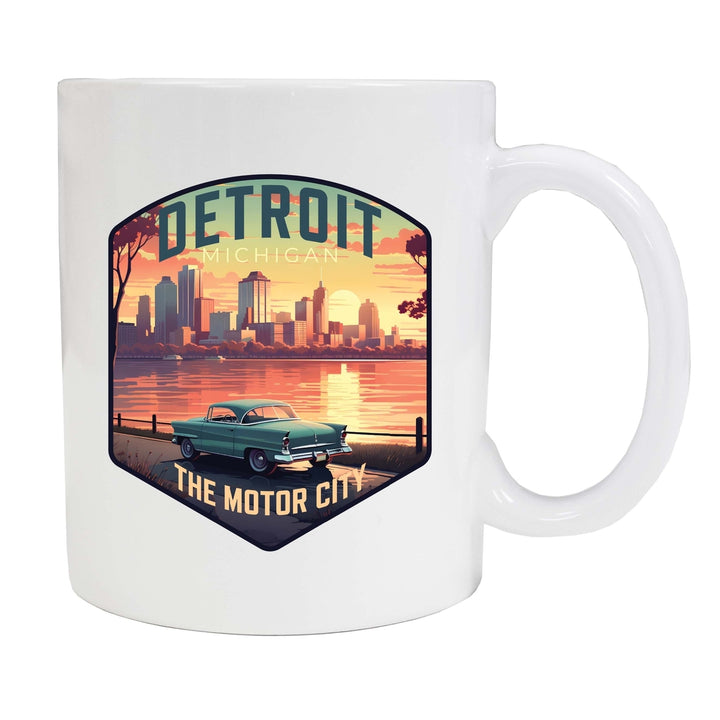 Detroit Michigan Design A Souvenir 12 oz Ceramic Coffee Mug Image 1