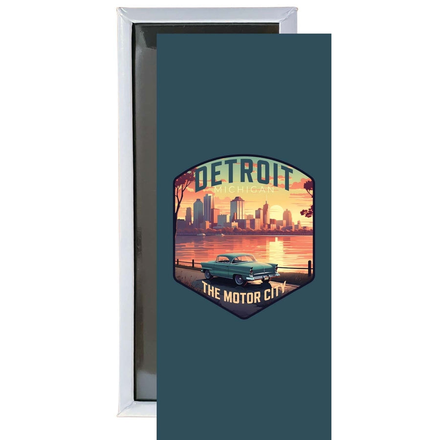 Detroit Michigan Design A Souvenir Fridge Magnet 4.75 x 2 Inch Image 1