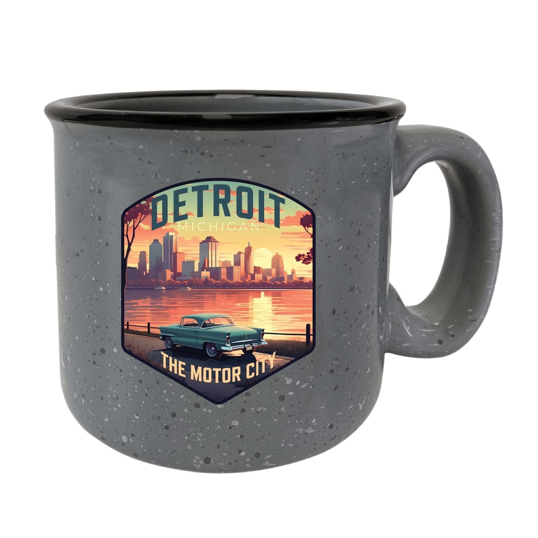 Detroit Michigan Design A Souvenir 16 oz Ceramic camping mug Image 1