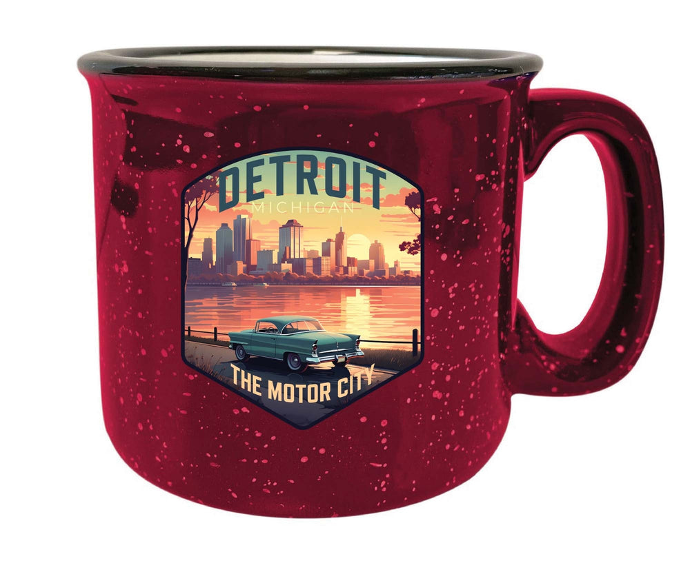 Detroit Michigan Design A Souvenir 16 oz Ceramic camping mug Image 2