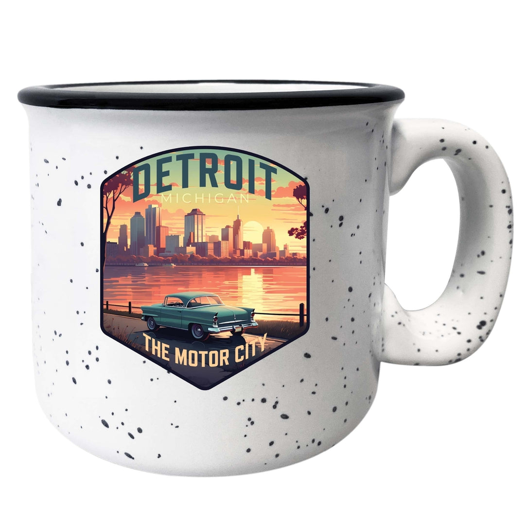 Detroit Michigan Design A Souvenir 16 oz Ceramic camping mug Image 3