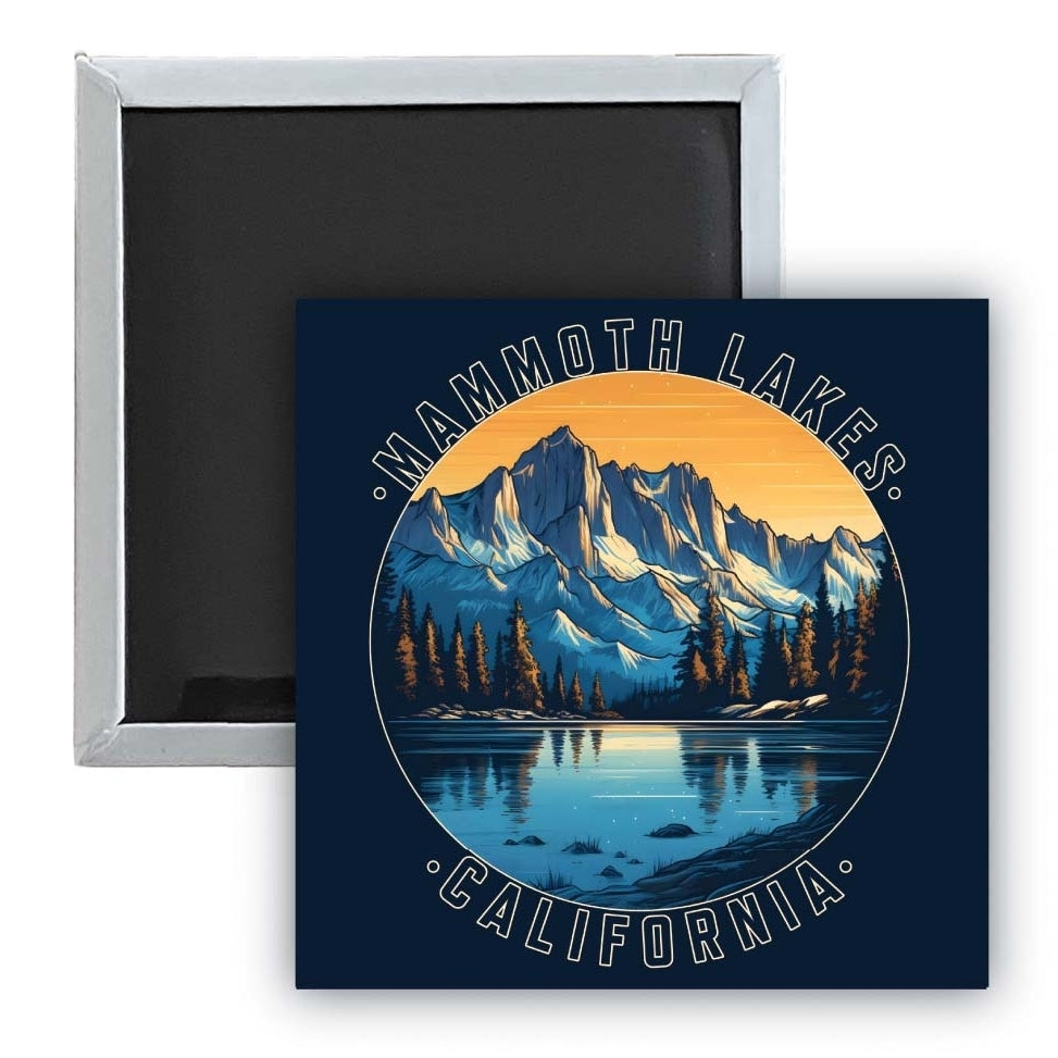 Mammoth Lakes California Design B Souvenir 2.5 x 2.5-Inch Fridge Magnet Image 1