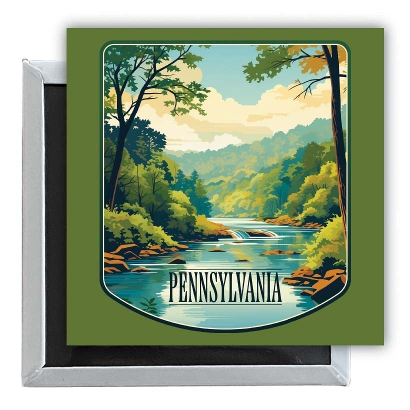 Pennsylvania Design B Souvenir 2.5 x 2.5-Inch Fridge Magnet Image 1