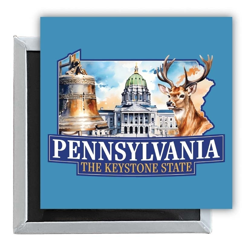 Pennsylvania Design D Souvenir 2.5 x 2.5-Inch Fridge Magnet Image 1